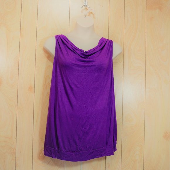 George Purple Drape Neckline Tank - Picture 1 of 8